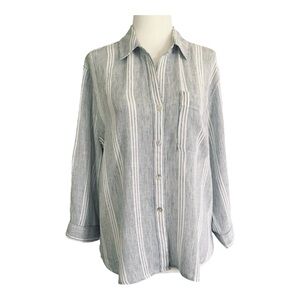 Rails casual linen striped shirt